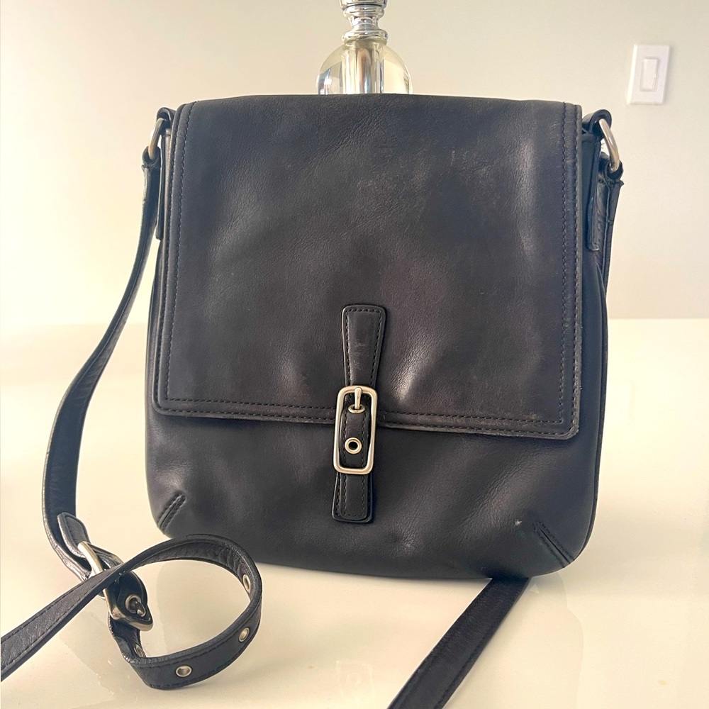 Coach Black Leather Vintage Crossbody Bag Gem